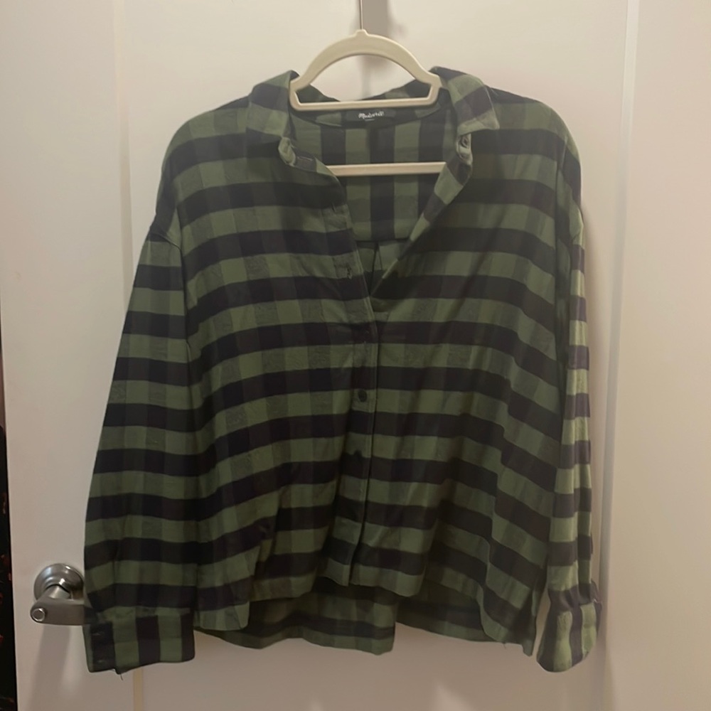 Madewell Flannel Blue/Green NWOT